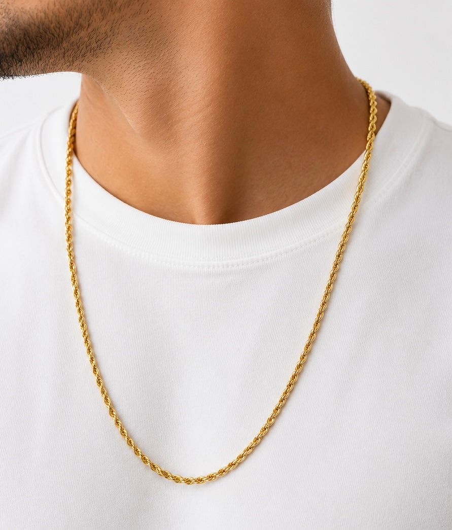 Cadena Tejido Lazo Franciscano en Oro Italiano de 18K