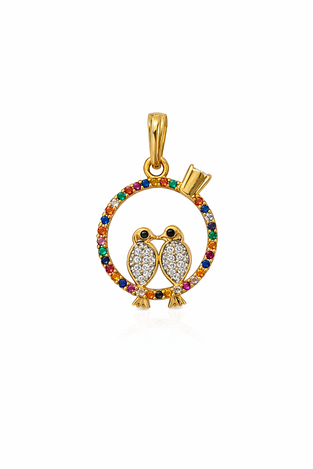 DIJE PAJAROS DEL AMOR EN ORO DE 18K