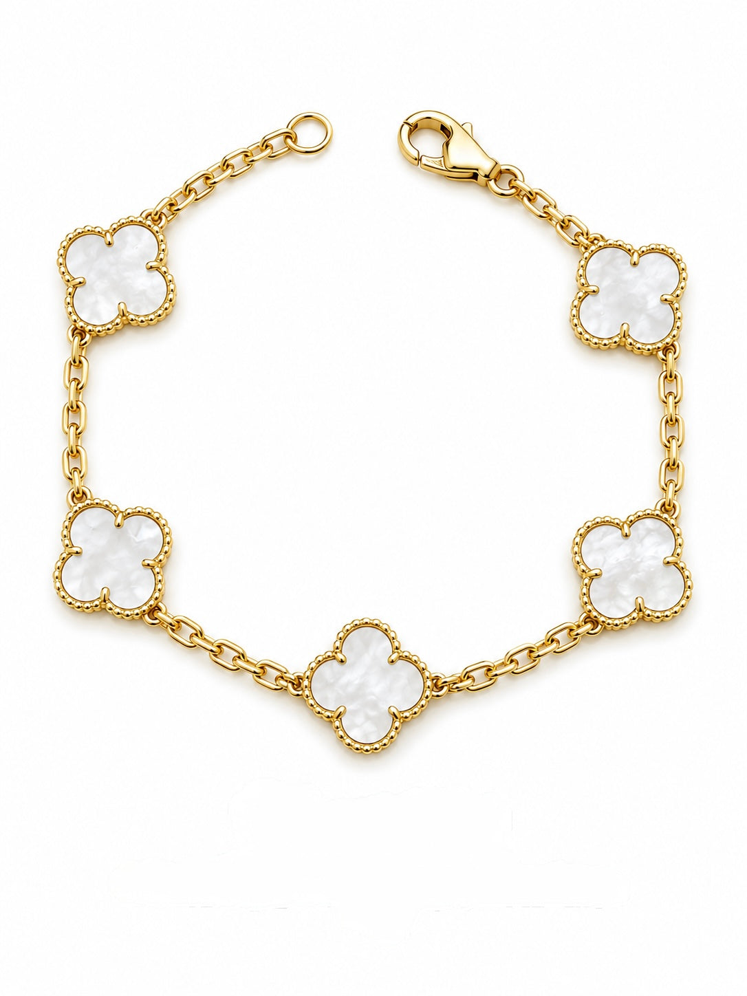 ulsera de Tréboles en Oro Amarillo de 18K con Nácar Natural