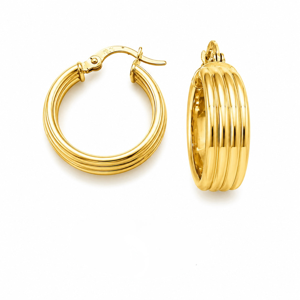 Candongas Tubulares en Oro Amarillo 18K