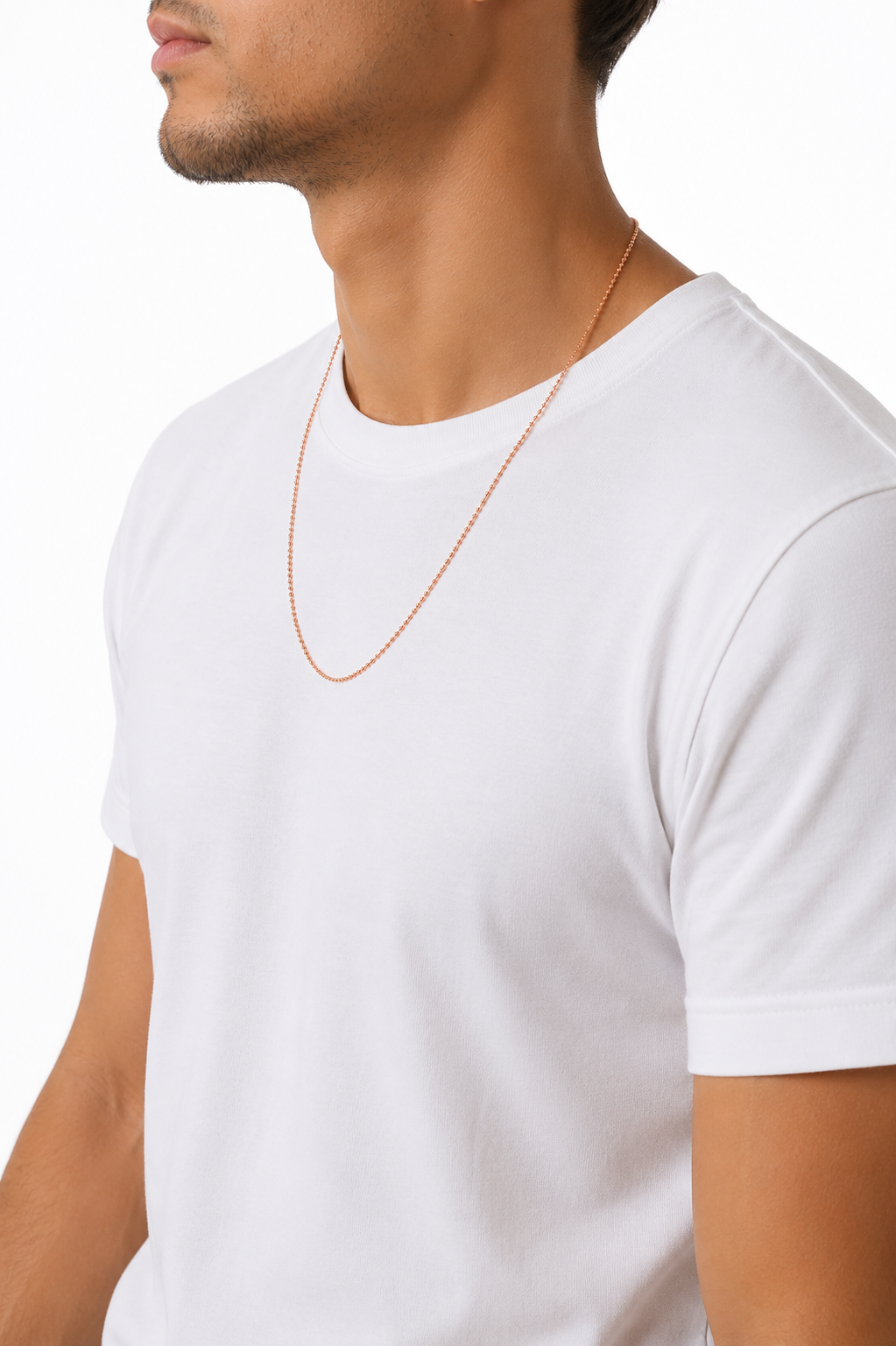 Cadena Tejido Militar en Oro Rosado Italiano de 18K