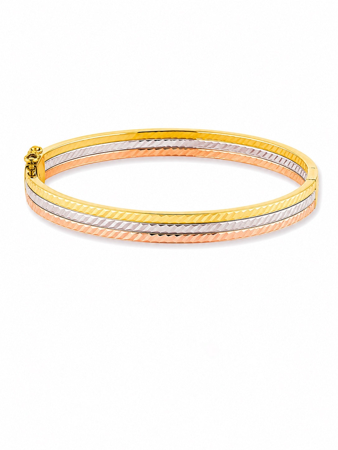 PULSERA TIPO ARO EN TRES OROS ITALIANO DE 18K