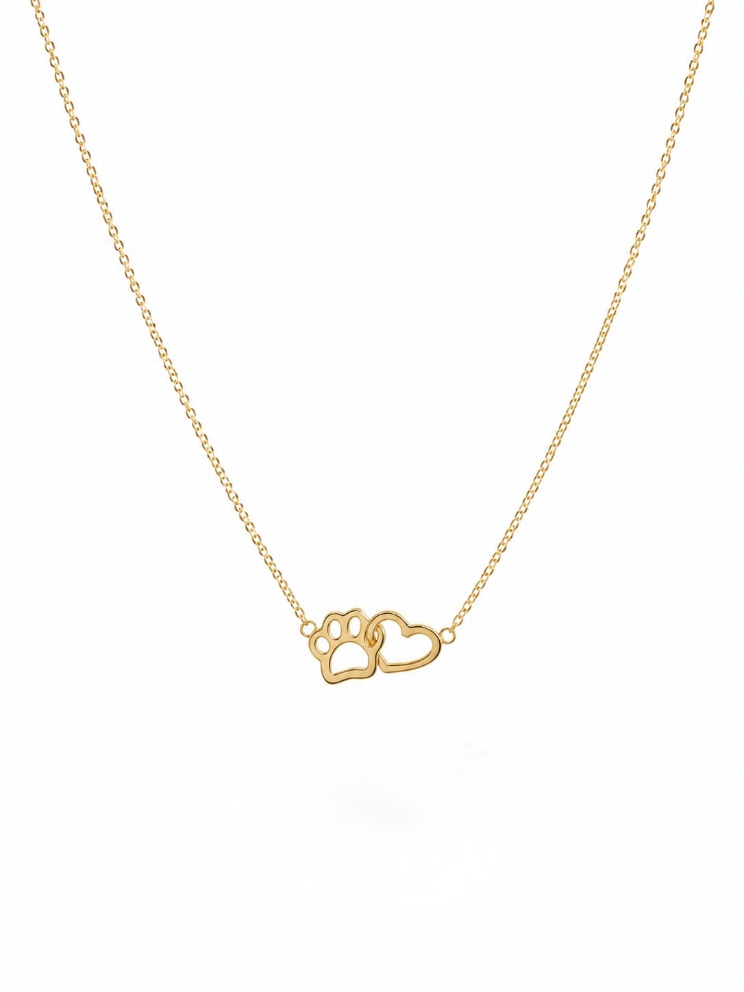 Cadena con dije Huella y Corazón en Oro Amarillo 18K