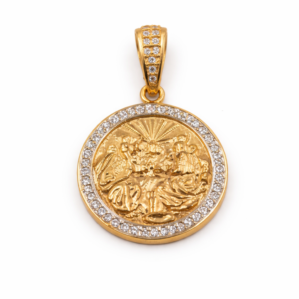 DIJE MEDALLA ULTIMA SENA EN ORO DE 18K