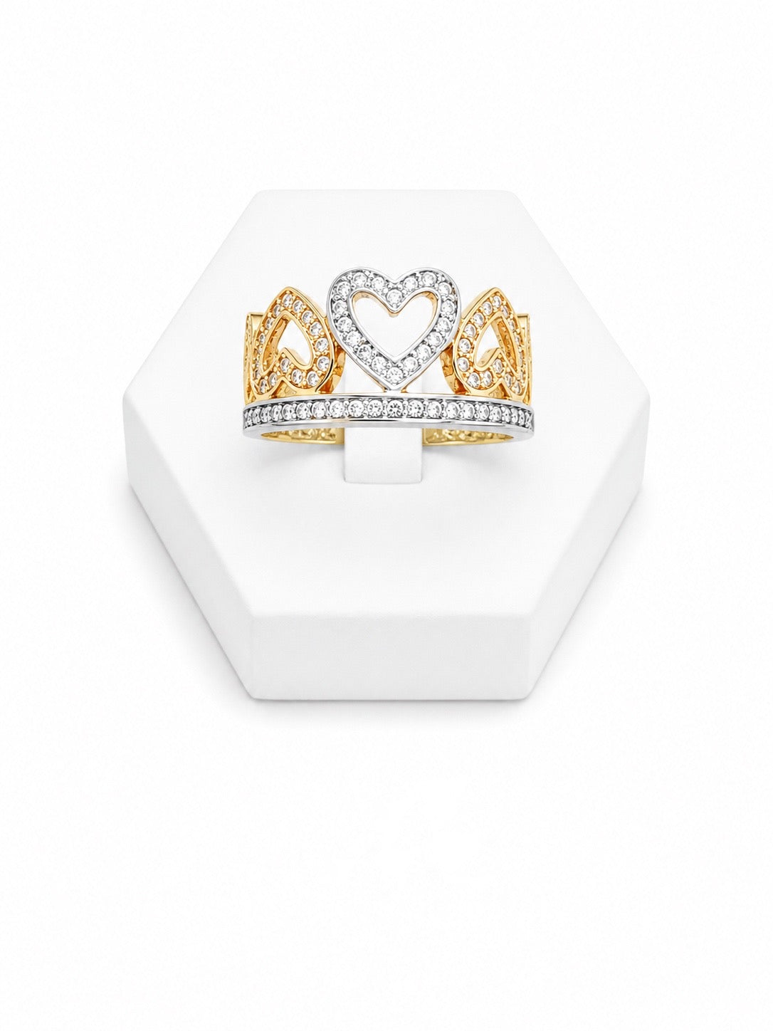 ANILLO CORAZON ETERNO BICOLOR DE 18K