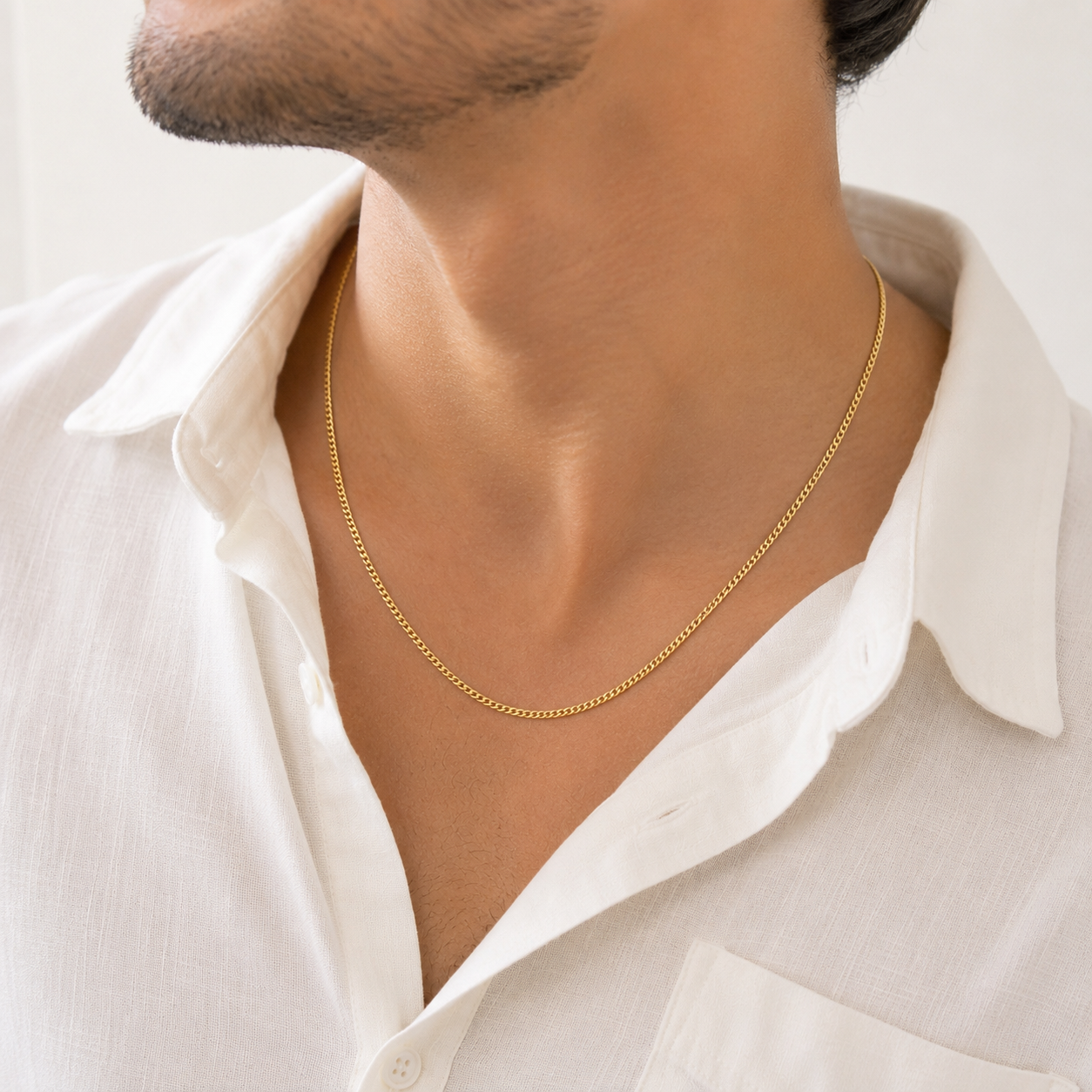 Cadena Tejido Cubano en Oro Italiano 18K