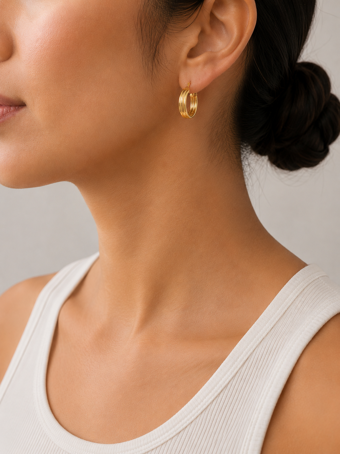 Candongas Tubulares en Oro Amarillo 18K