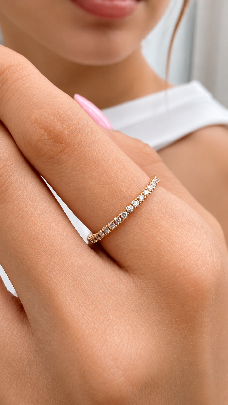Anillo churumbela con diamantes en oro amarillo 18K