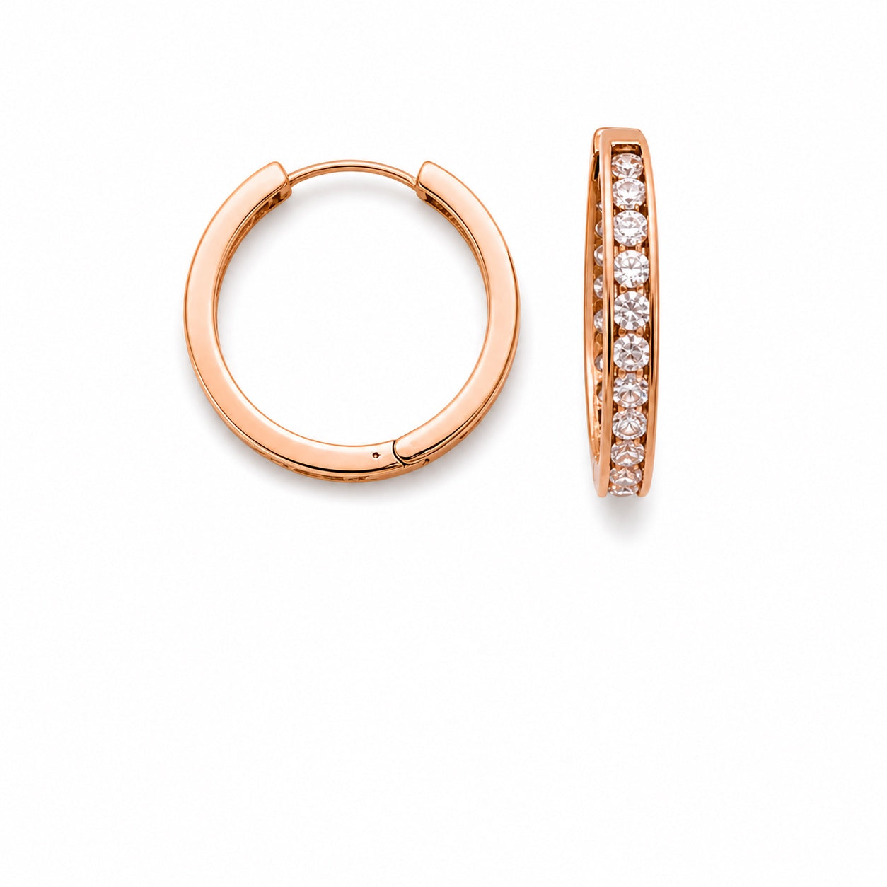Candongas en Oro Rosado 18K con Circones
