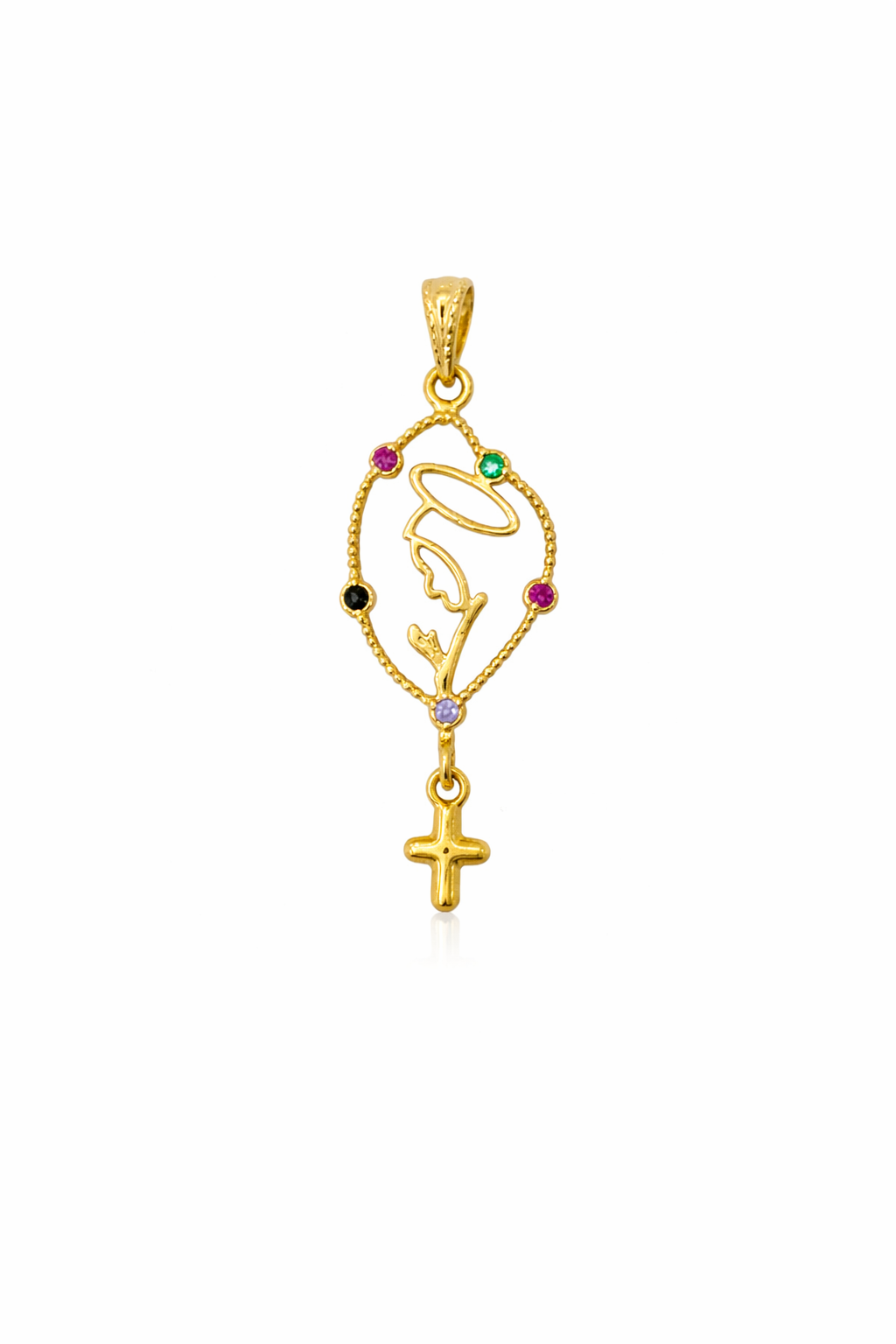 DIJE TIPO CAMANDULA EN ORO DE 18K