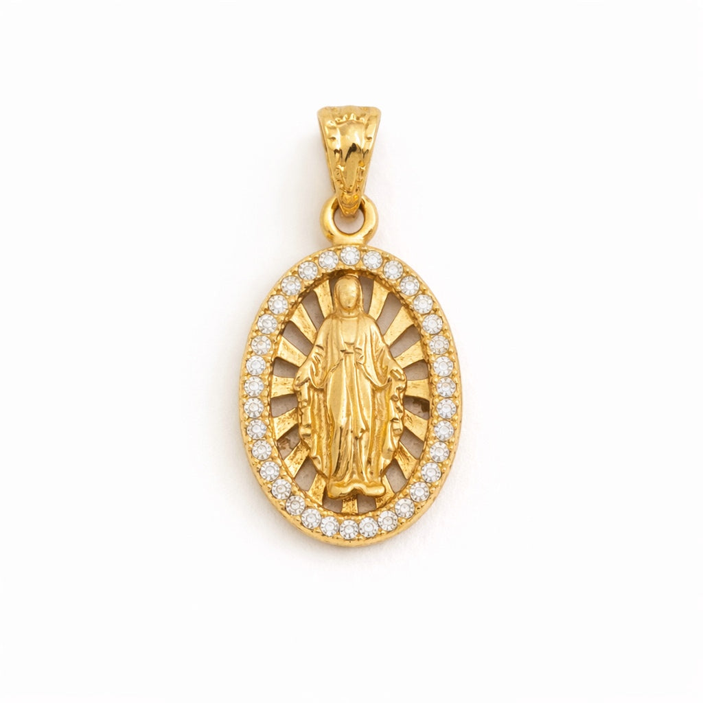 DIJE VIGRN MILAGROSA EN ORO DE 18K