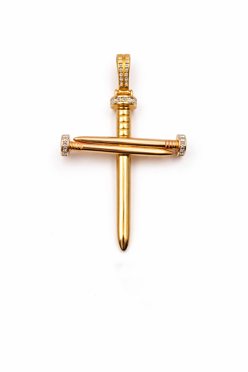 DIJE CRUZ CLAVOZ EN ORO DE 18K