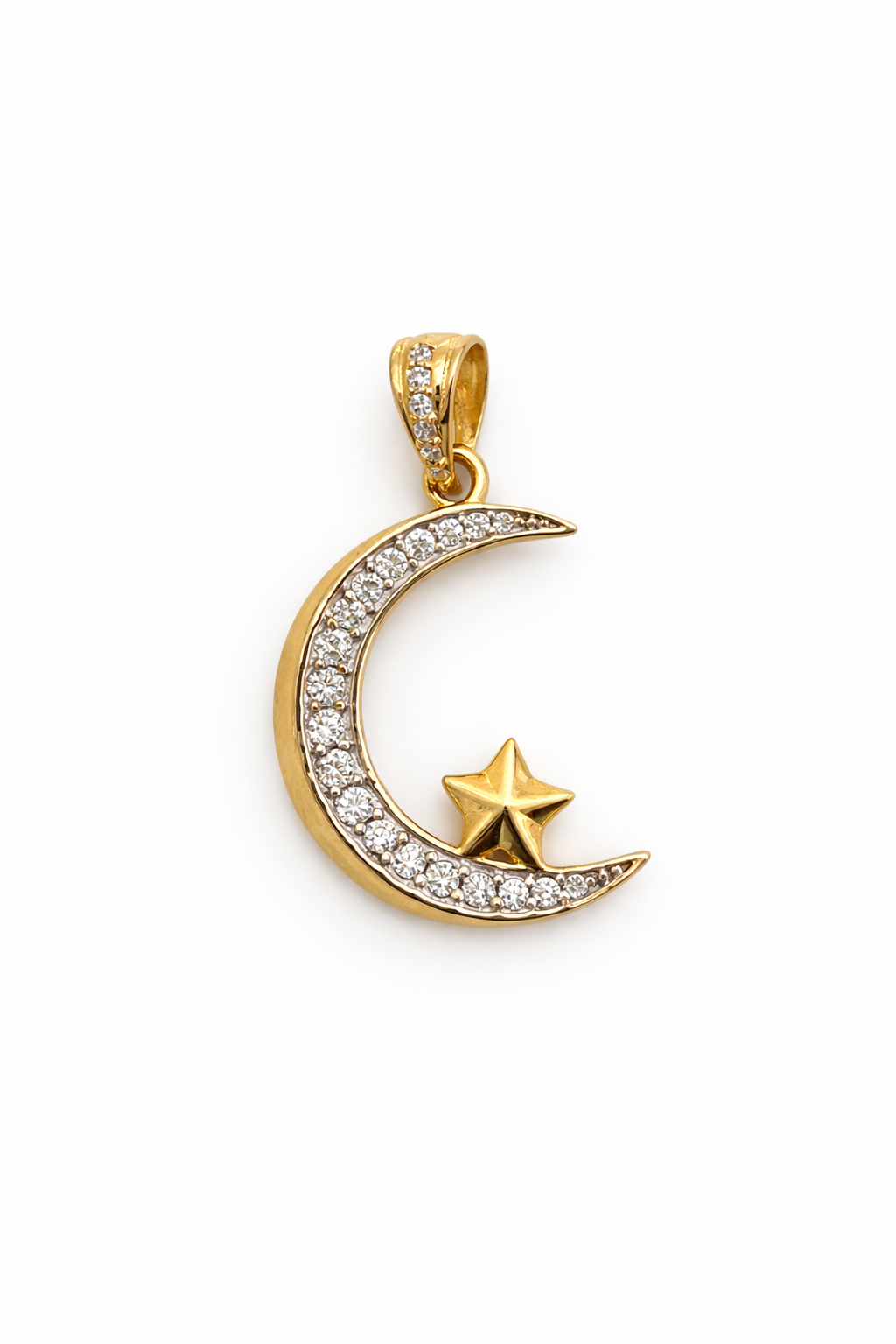 DIJE LUNA T ESTRELLA EN ORO DE 18K