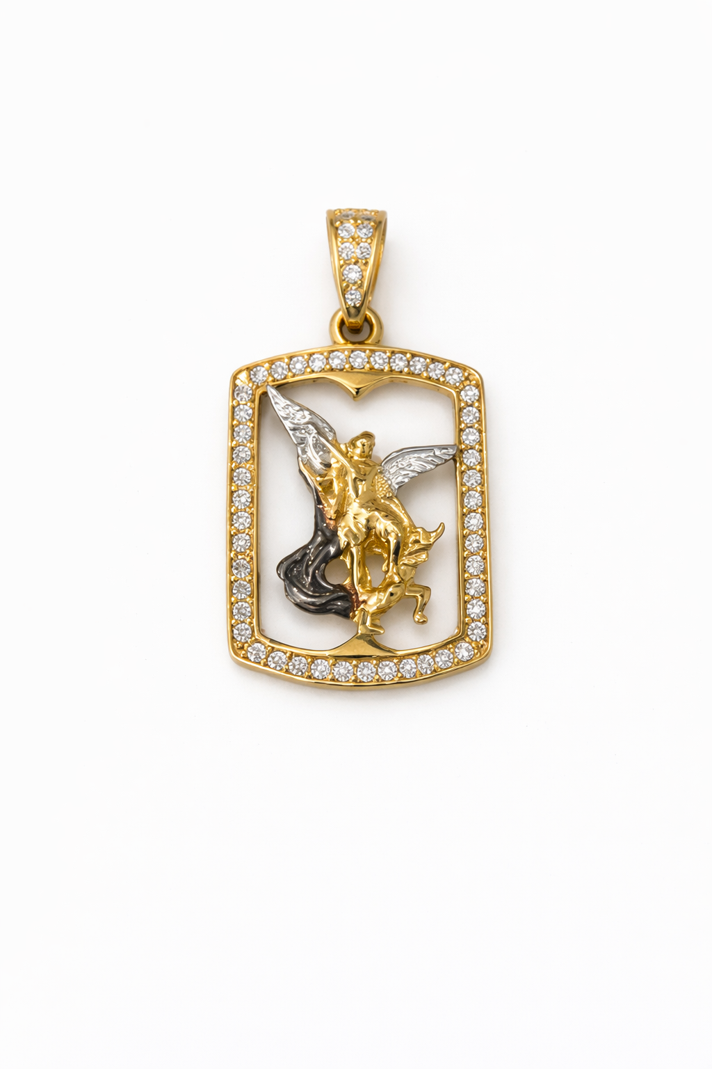 DIJE SÁN MIGUEL ARCÁNGEL EN ORO DE 18K