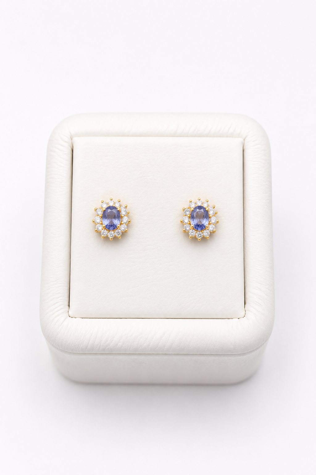 Topos en Oro Amarillo de 18k con Tanzanita y Diamantes
