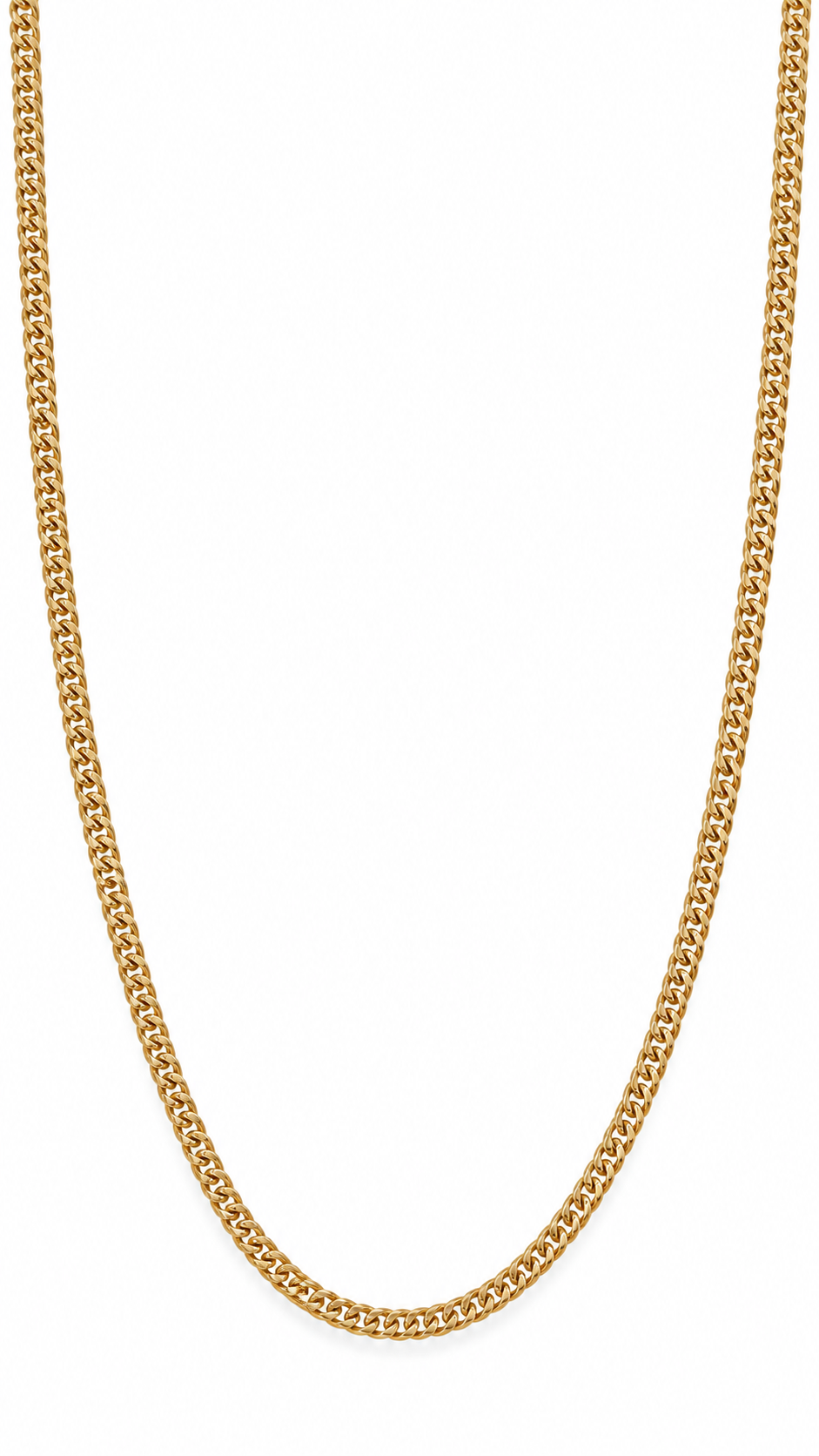 Cadena Tejido Cubano doble en Oro Italiano de 18K