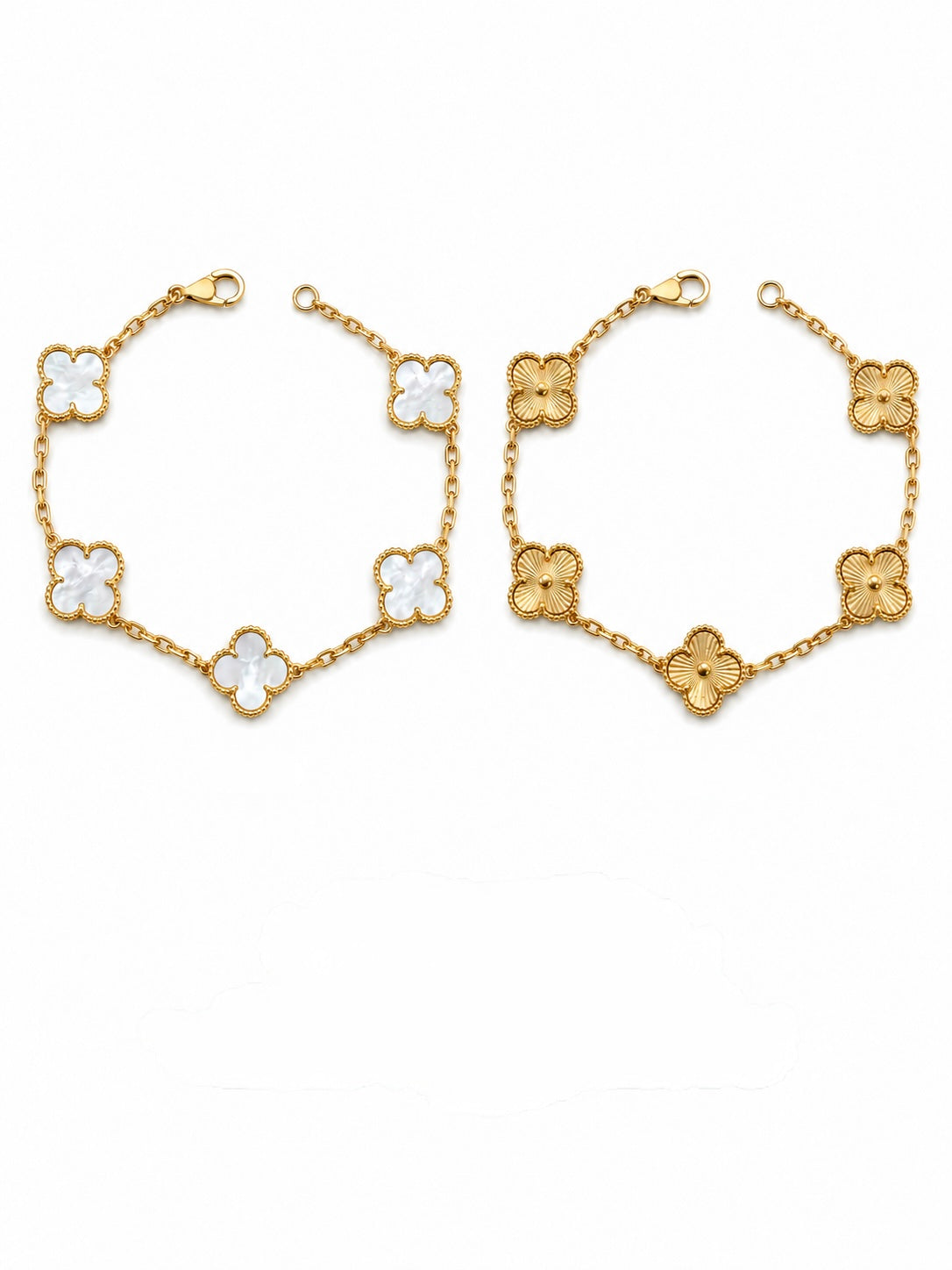 Pulsera de Tréboles en Oro Amarillo de 18K con Nácar Natural