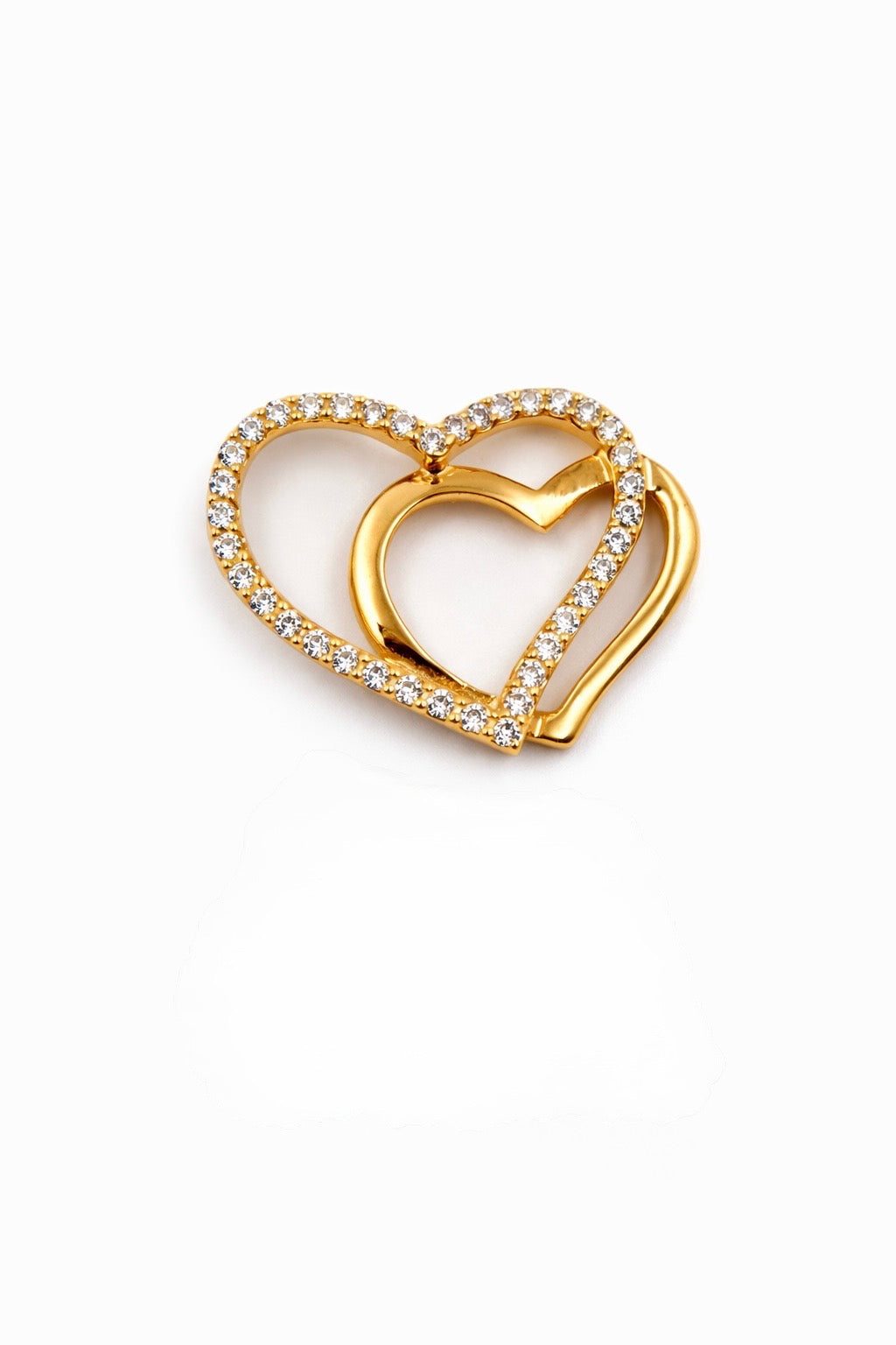 DIJE CORAZON ENTRELASADO EN ORO DE 18K