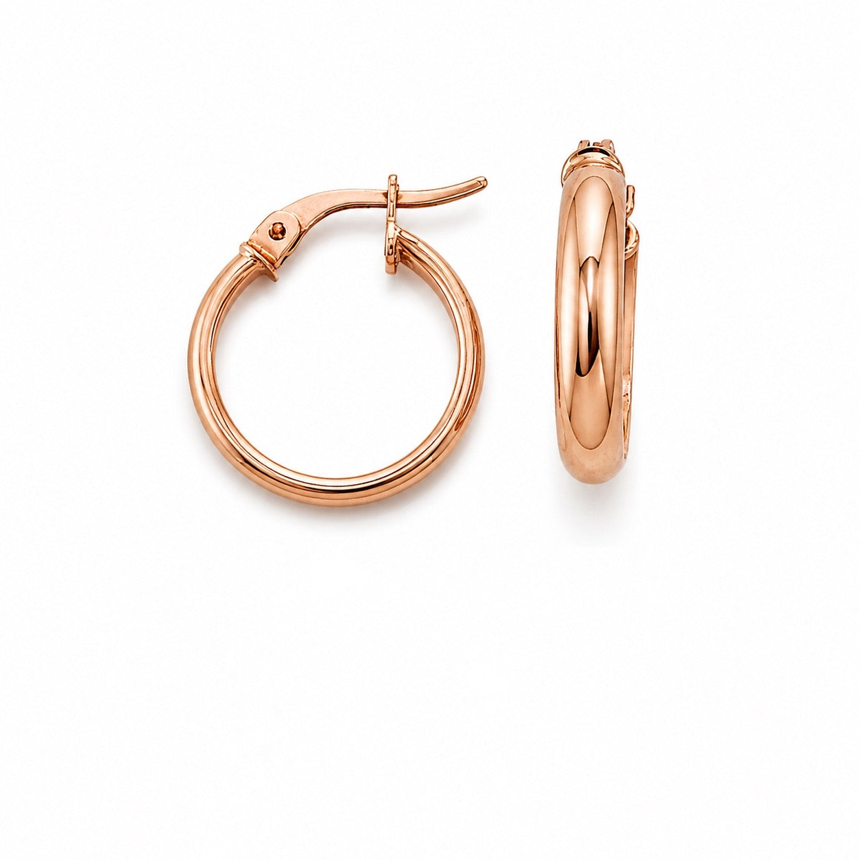 Candongas Tubulares en Oro Rosado 18K