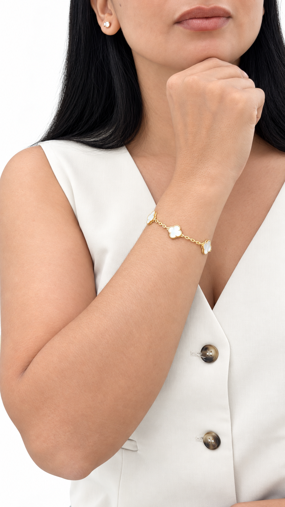 ulsera de Tréboles en Oro Amarillo de 18K con Nácar Natural