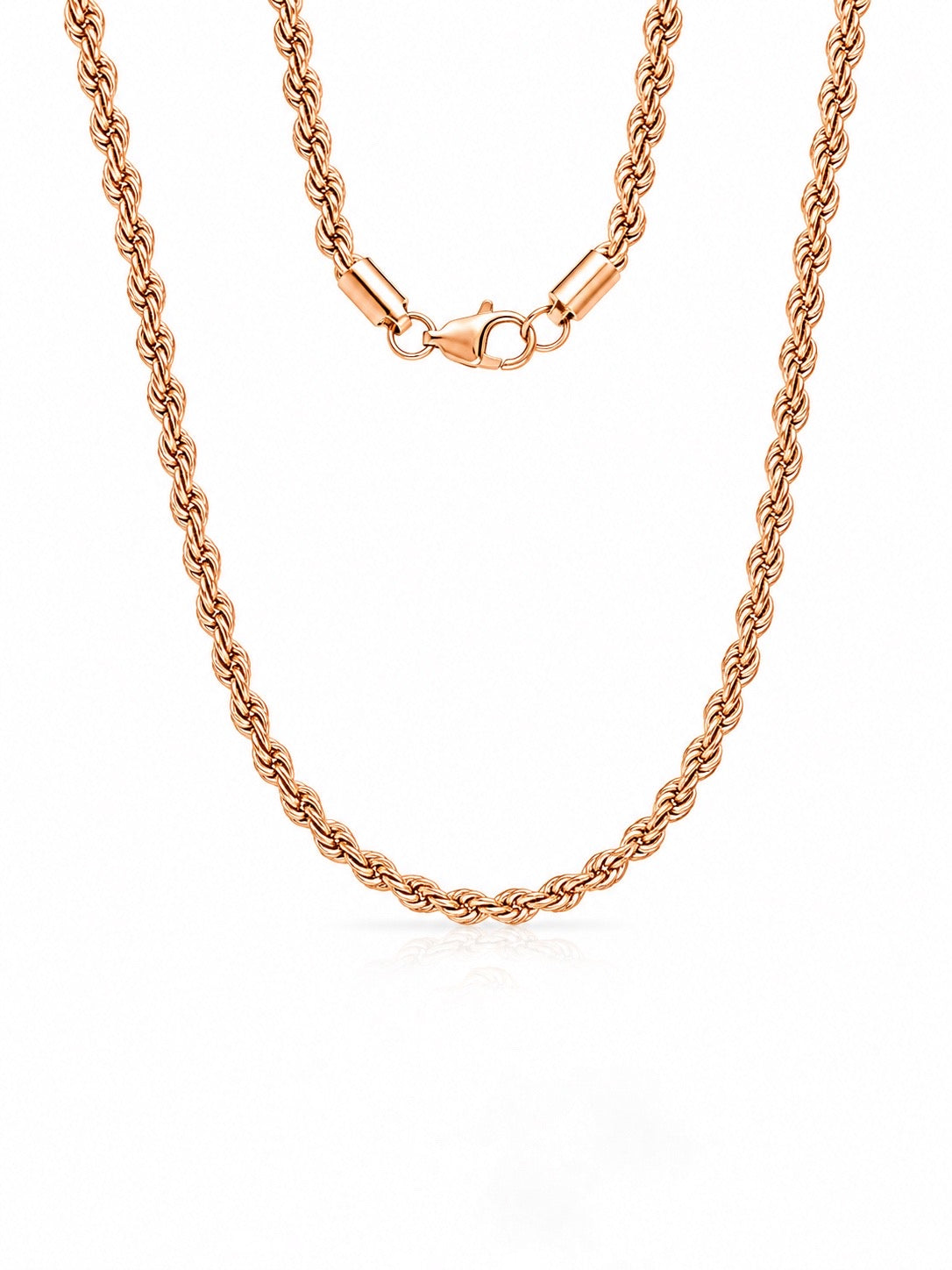 CADENA TEJIDO SOGA ITALIANO EN ORO ROSADO 18K