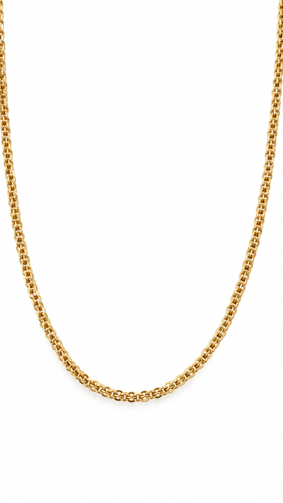 Cadena Tejido Eslabones en Oro Amarillo Italiano de 18K