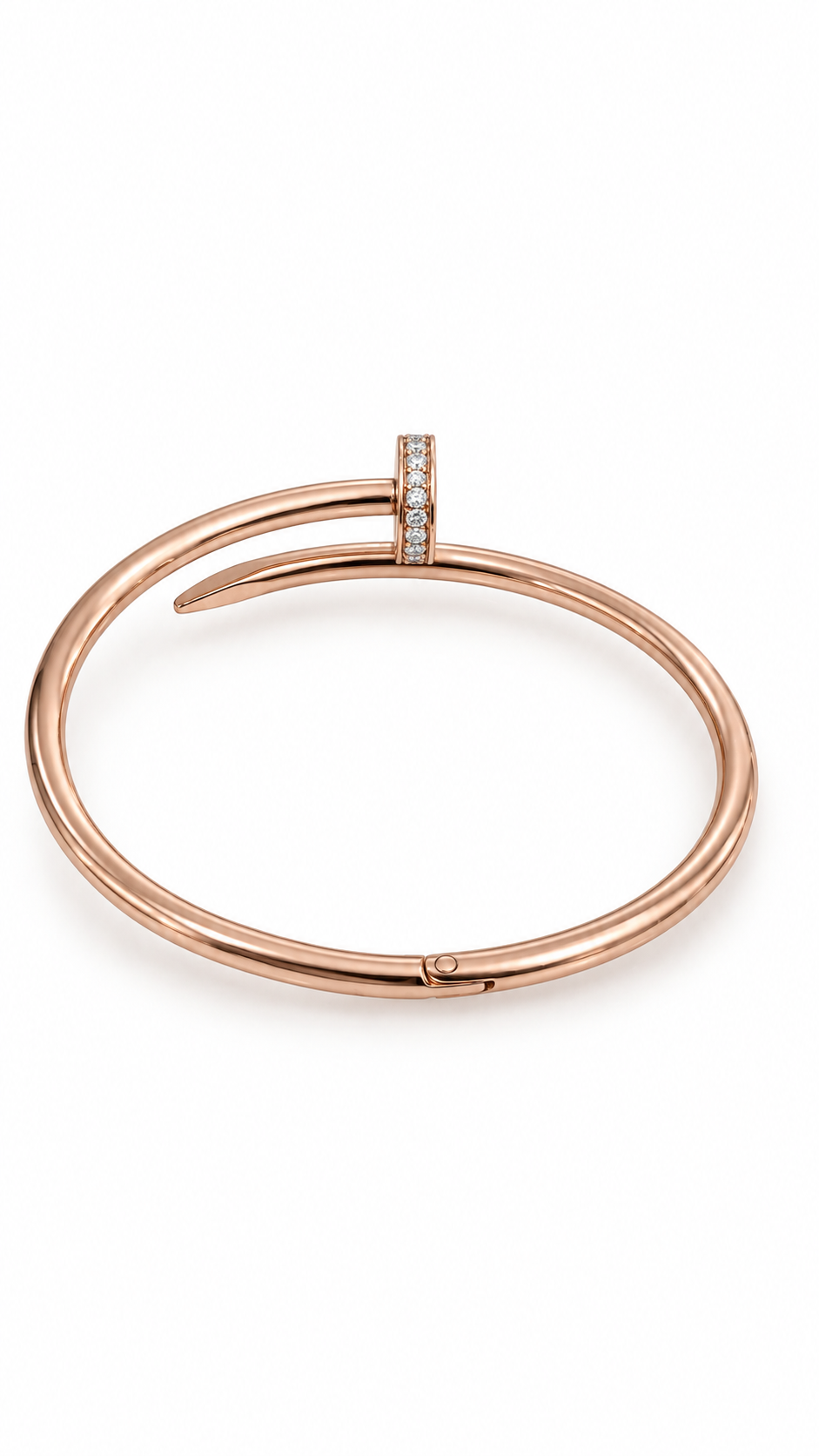 Pulsera Clavo en Oro Rosado de 18K con Diamantes Naturales