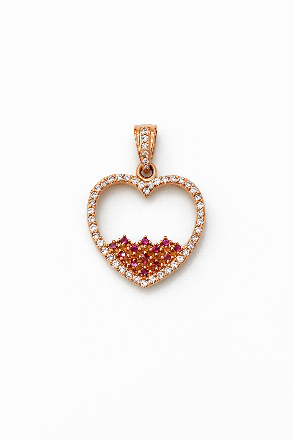 DIJE CORAZÓN EN ORO ROSADO DE 18K