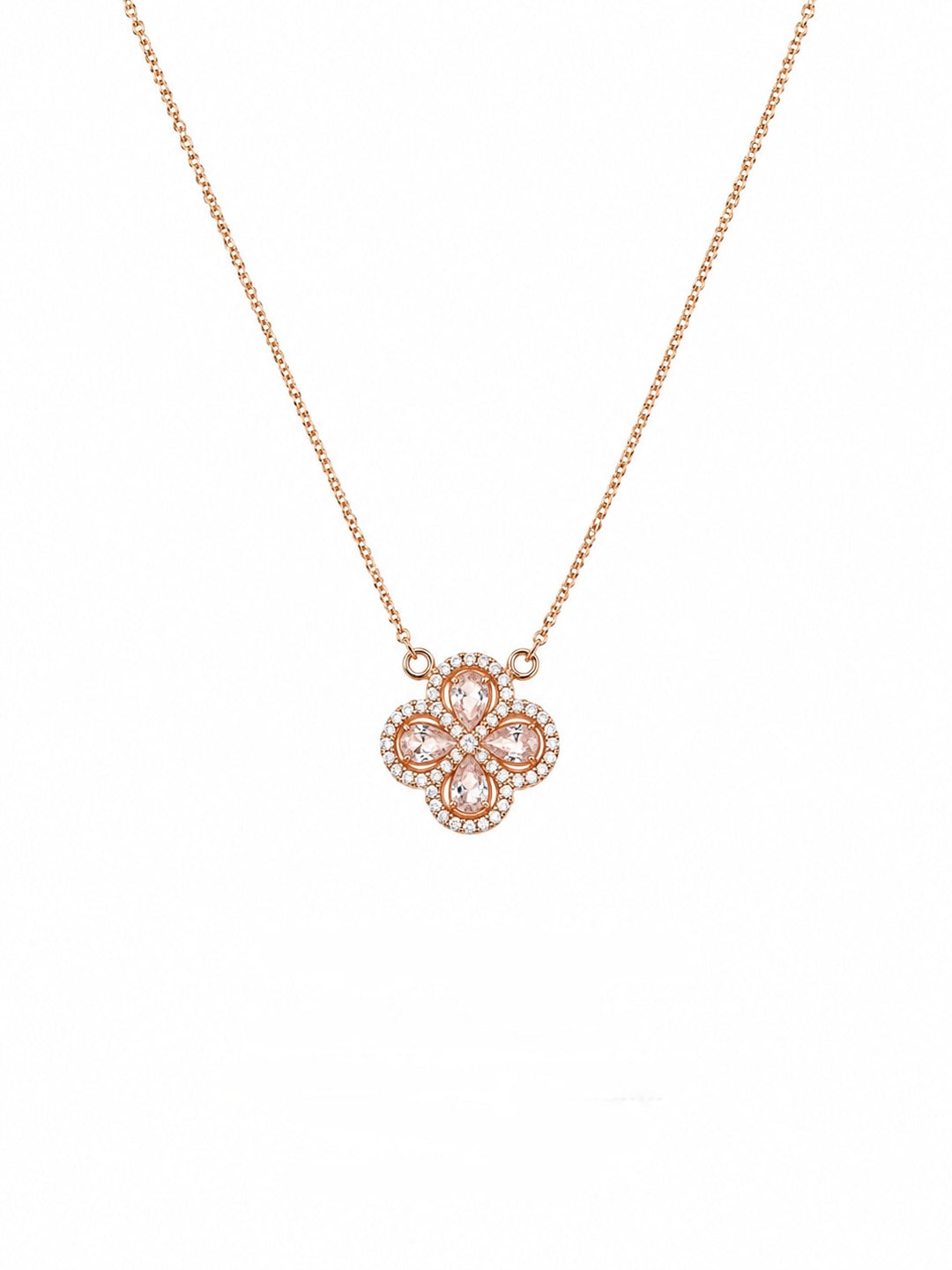 Cadena Hermes con Flor en Oro Rosado 18K