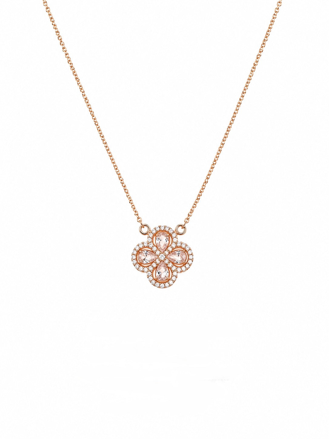Cadena Hermes con Flor en Oro Rosado 18K