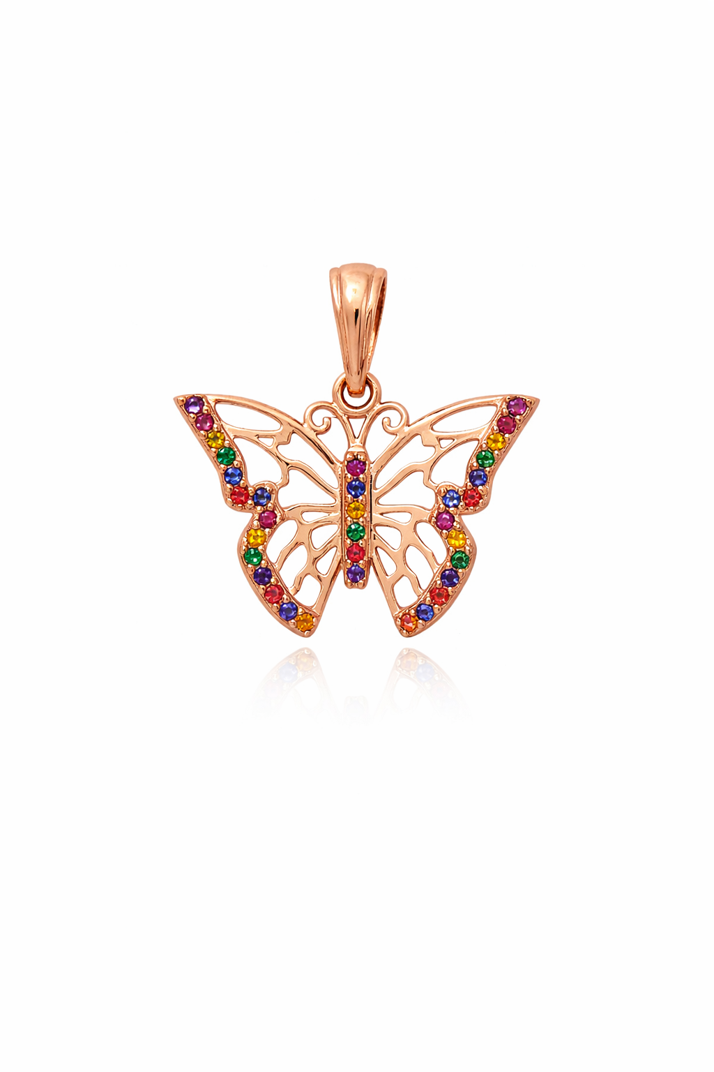 DIJE MARIPOSA EN ORO ROSADO DE 18K