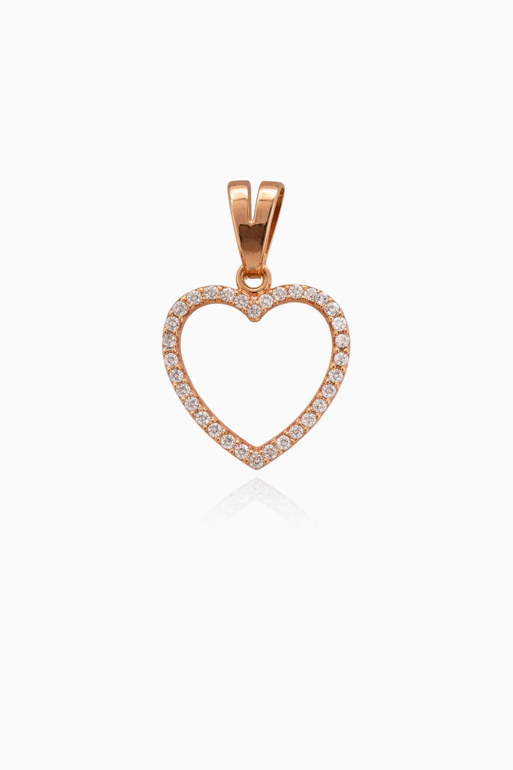 DIJE CORAZON EN ORO ROSADO DE 18K