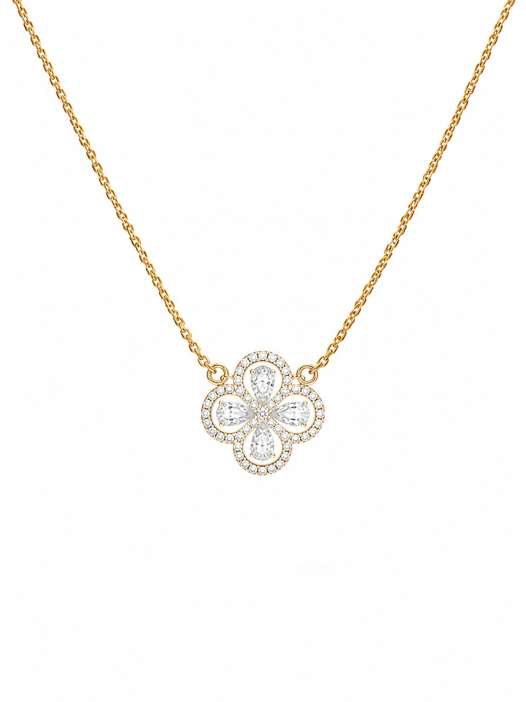 Cadena Hermes con Flor en Oro 18K