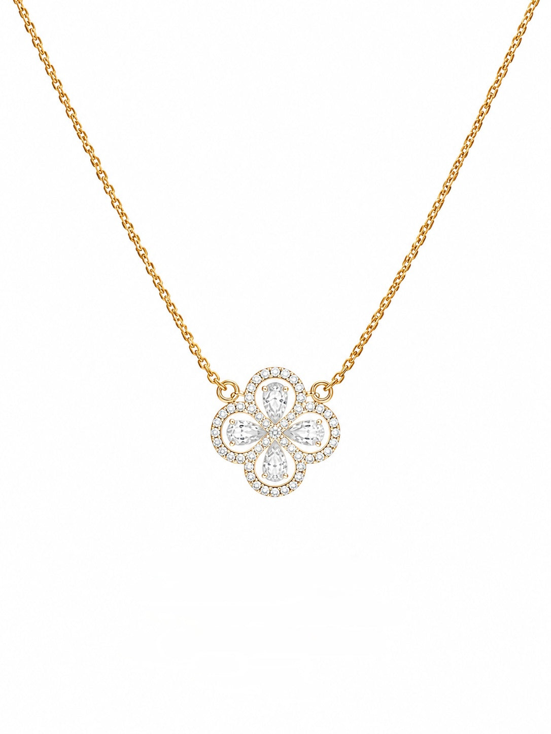 Cadena Hermes con Flor en Oro 18K