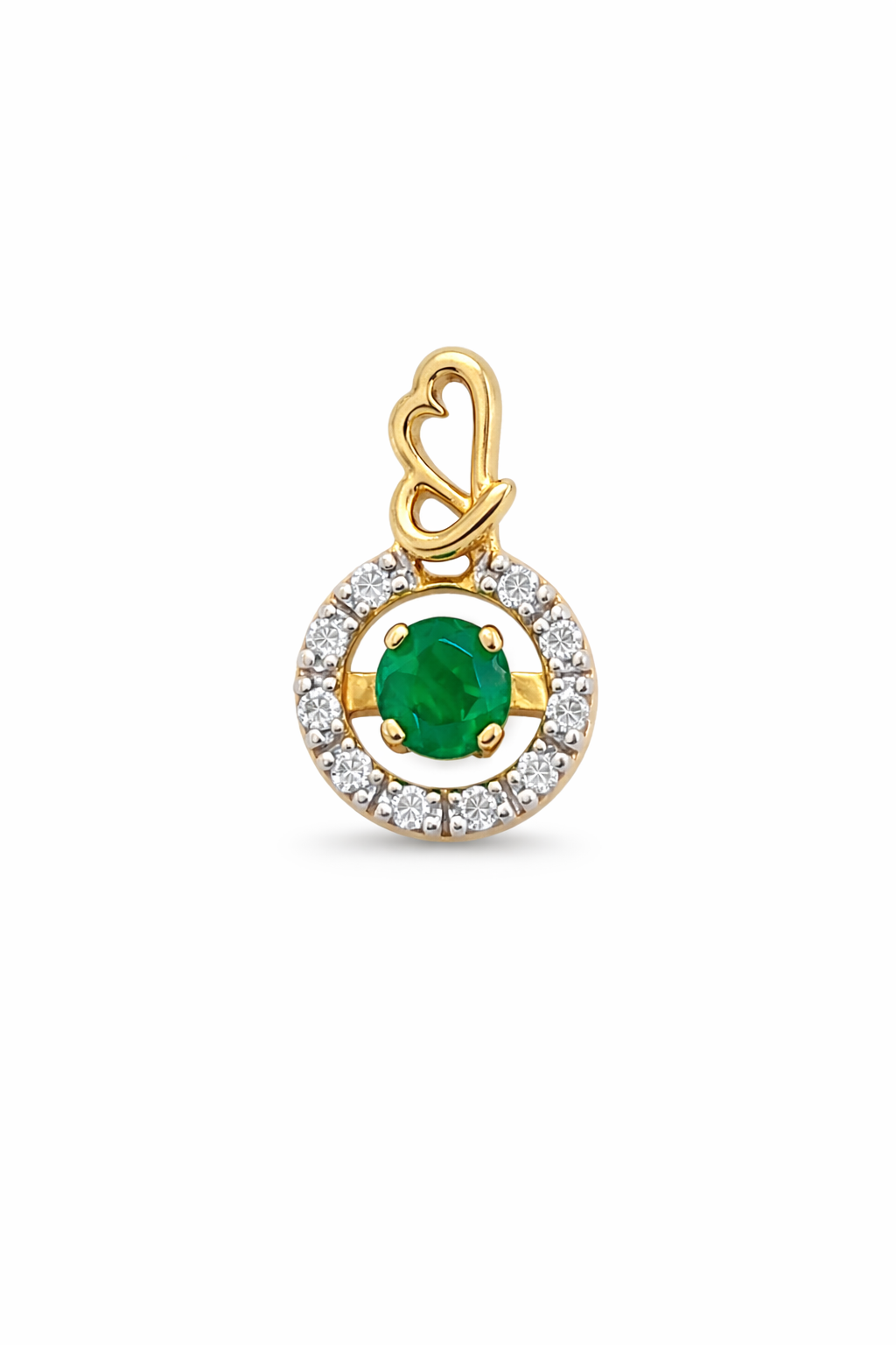 Dije en Oro 18K con Esmeralda y Diamantes