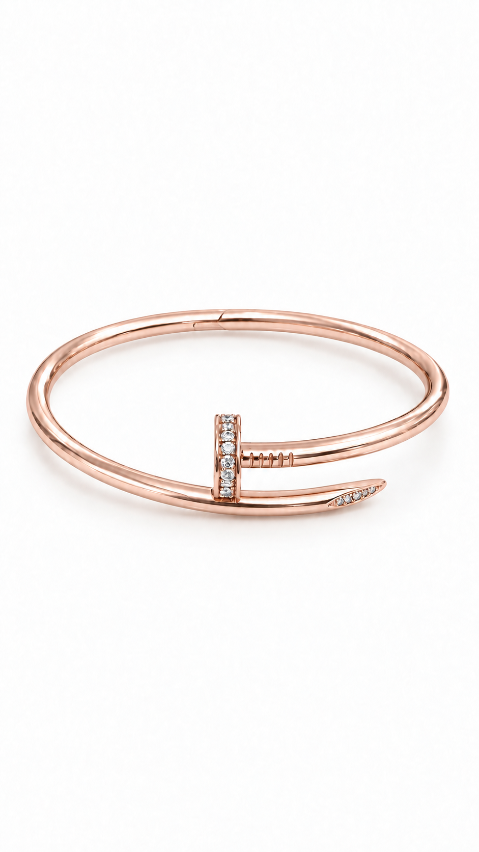 Pulsera Clavo en Oro Rosado de 18K con Diamantes Naturales