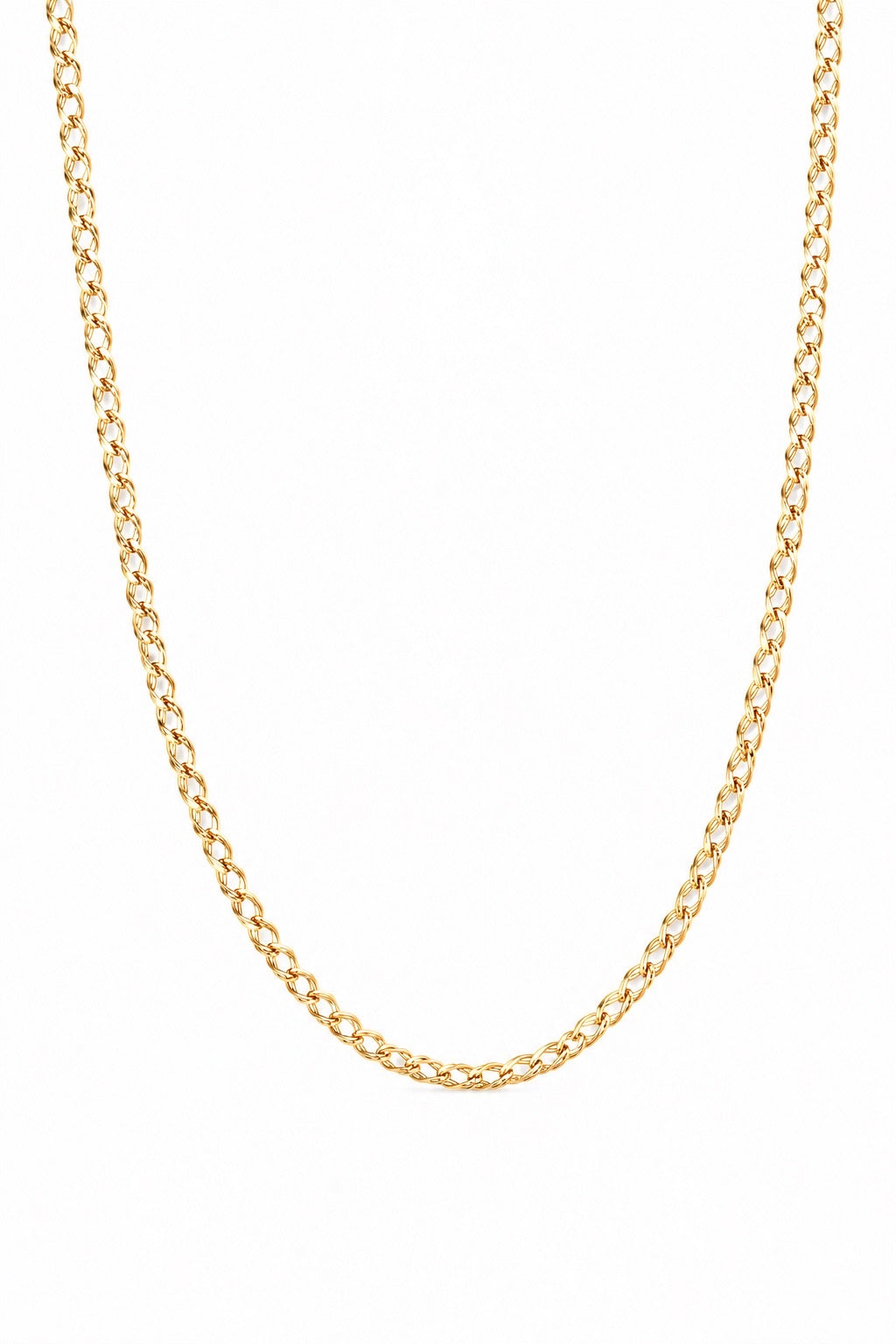 Cadena Tejido Cubano Doble en Oro Italiano 18K