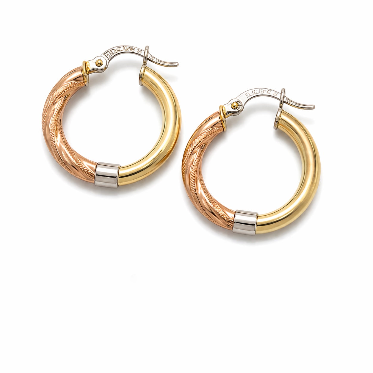 Candongas Tres Oros en Oro 18K