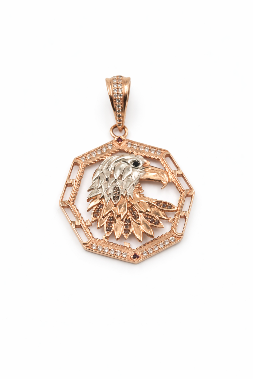 DIJE AGUILA EN ORO ROSADO DE 18K