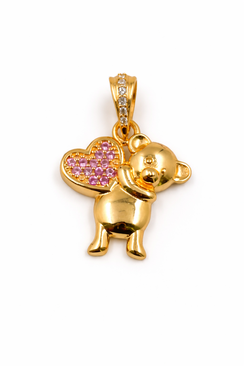 DIJE OSO CORAZON EN ORO DE 18K