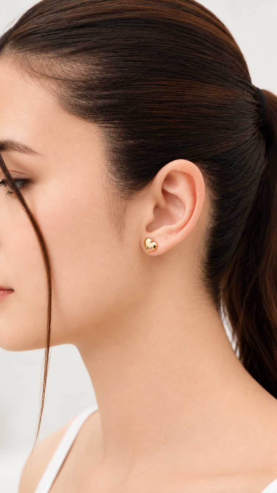 Topos de Corazón en Oro Amarillo de 18K