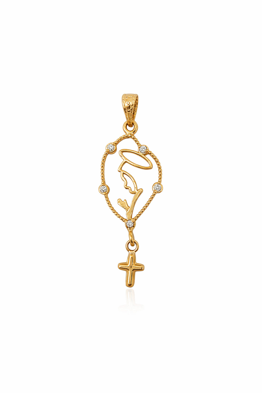 DIJE ROSARIO VIRGEN EN ORO DE 18K