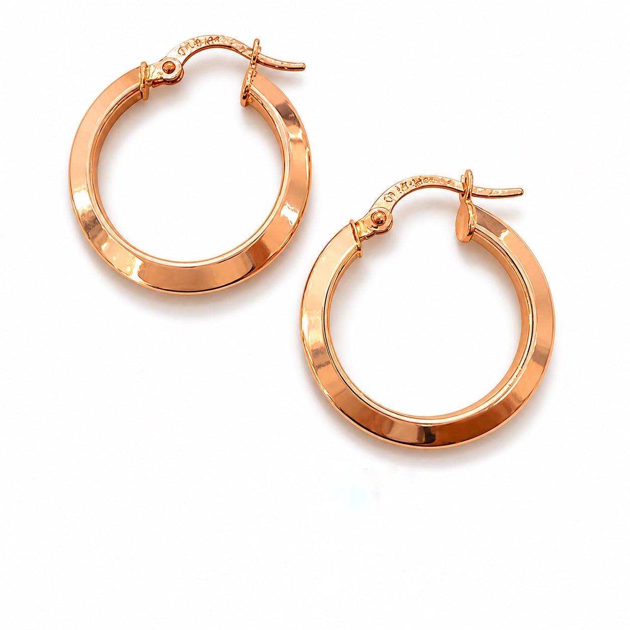 Candongas Tubulares en Oro Rosado 18K