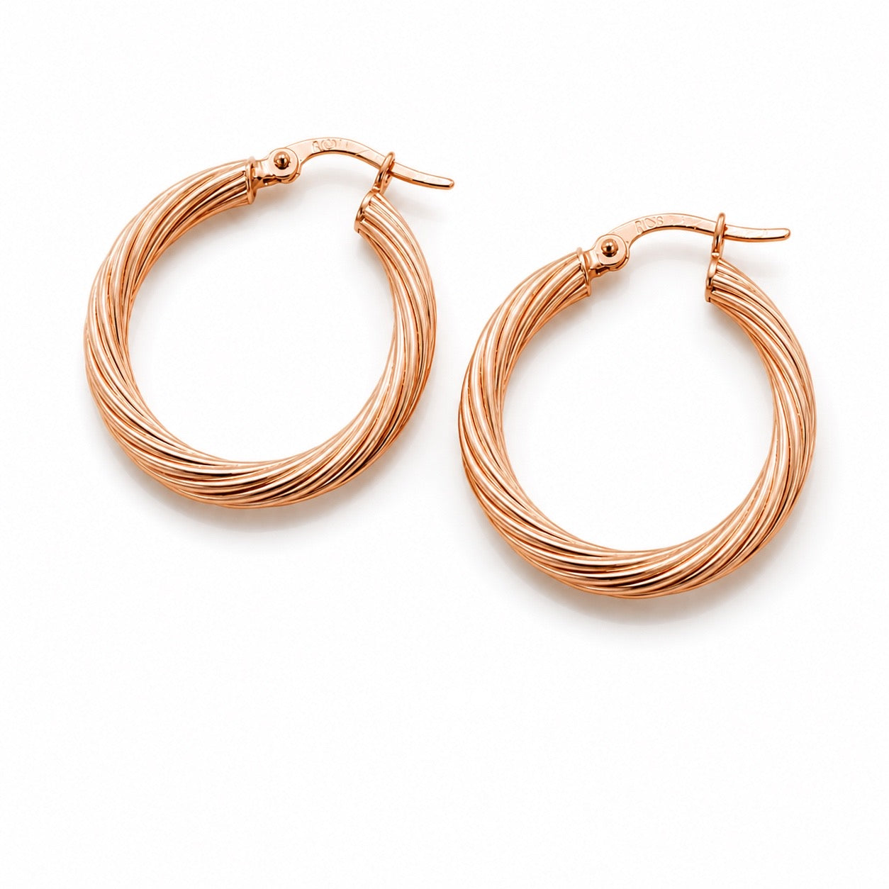 Candongas Trenzadas en Oro Rosado 18K