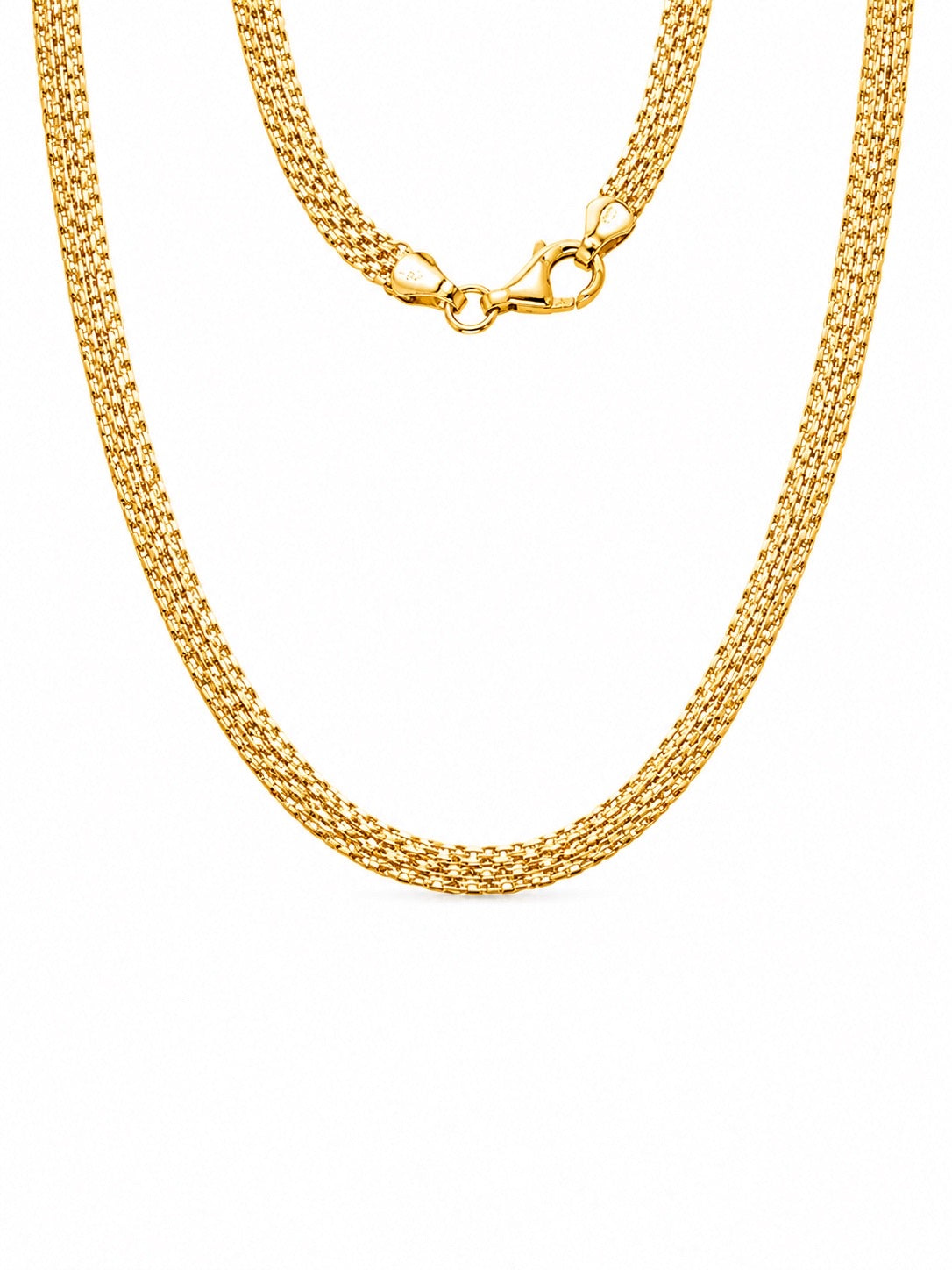 CADENA TEJIDO BIZMARCK EN ORO ITALIANO DE 18K