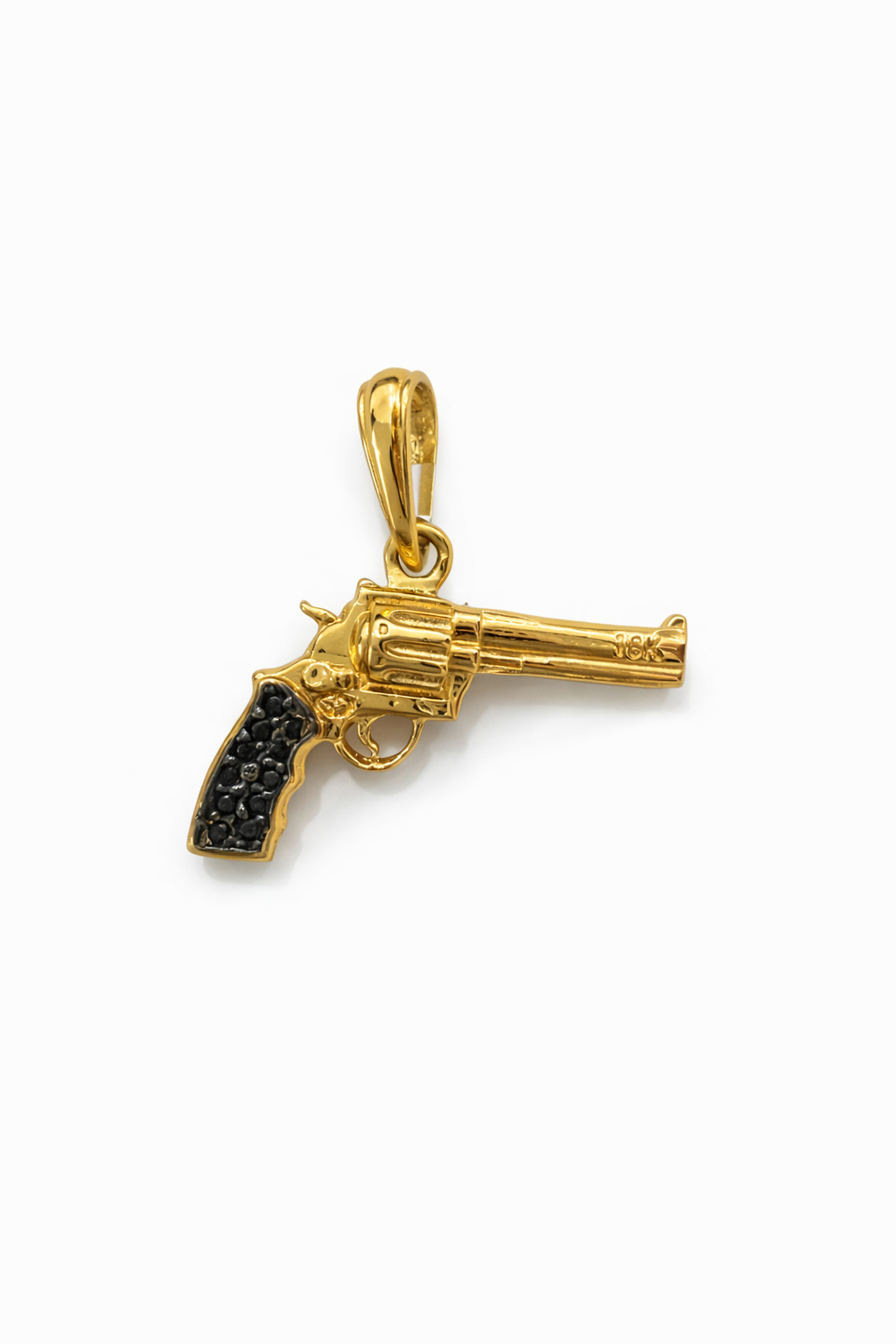 DIJE REVOLVER EN ORO DE 18K